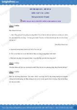 Đề số 10 - Đề kiểm tra học kì 1 (Đề thi học kì 1) - Ngữ văn 8